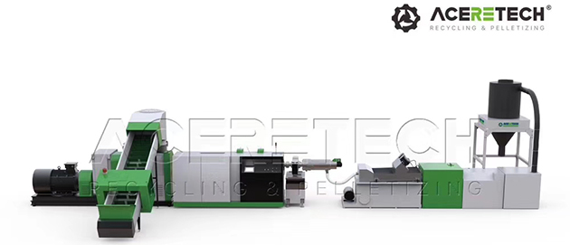 Plastic Flakes Scrap Pelletizing Line for Recycling, Crushing, Compacting and Plasticization