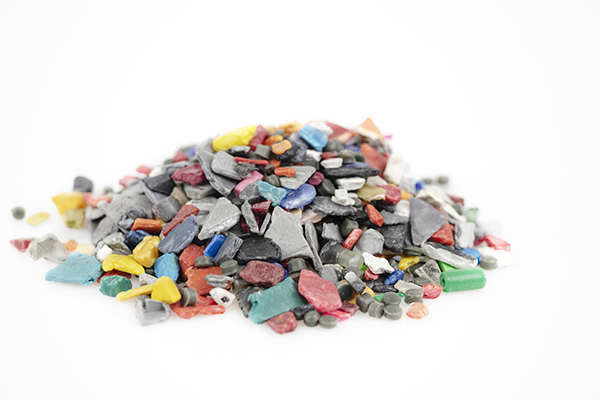 Plastic fragments after recycling