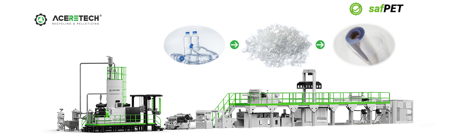 Food-Grade rPET Sheet Extrusion Line | PET Bottle Recycling Solution - Aceretech Waste Recycle Equipment Supplier
