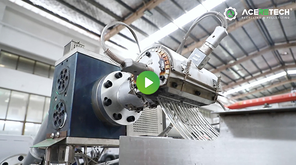 Recycling and granulation of PET bottle flakes