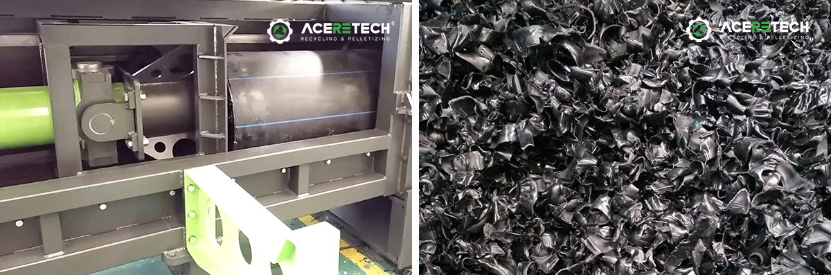 PS1200 single-shaft pipe shredder on-site photo