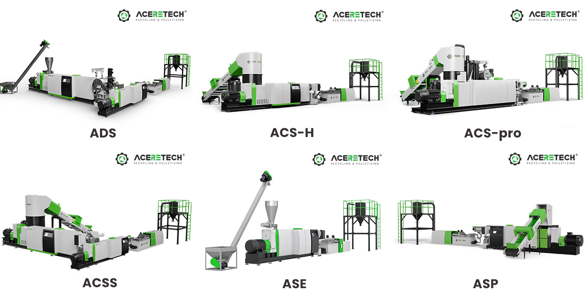 plastic pelletizing machine with single screw extruder