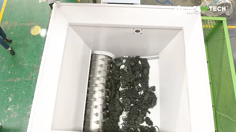 On-site photo of the rigid plastic shredder
