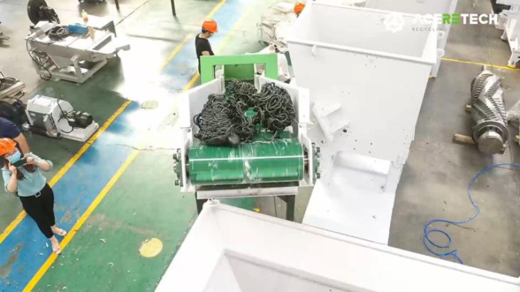 On-site photo of the rigid plastic shredder