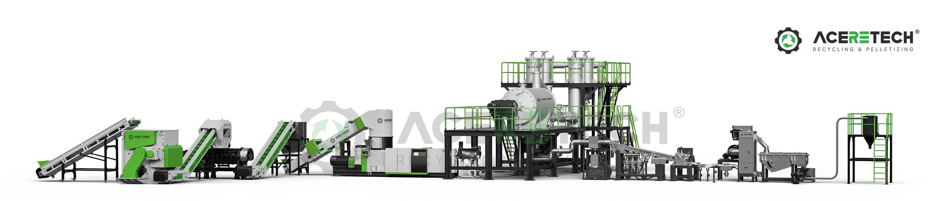 PET Fiber and Fabric Waste Recycling System with LSP