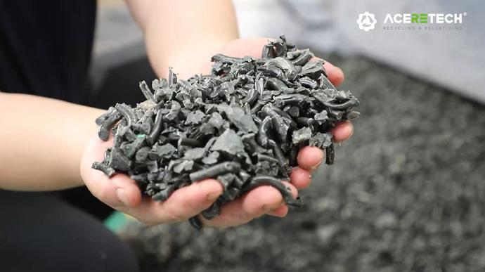 shredded plastic lumps