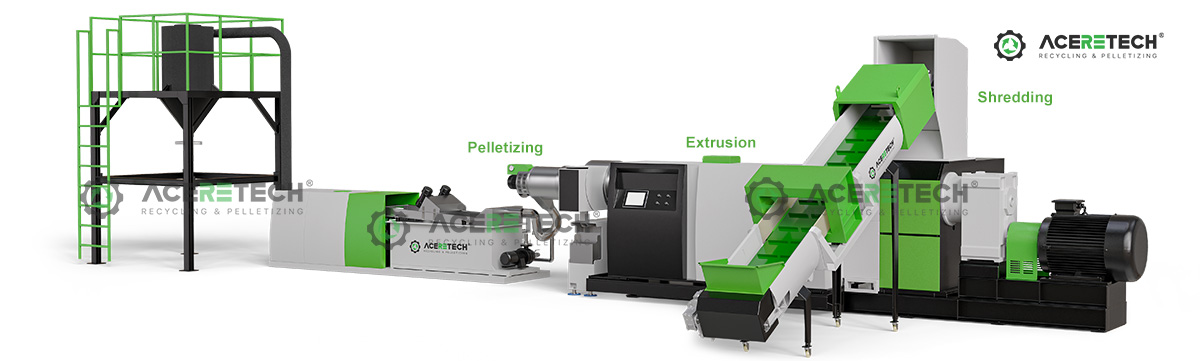 overall view of the asp in-plant recycling pelletizing machine