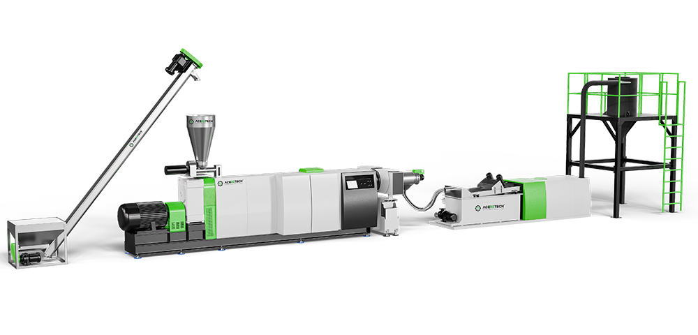 ASE Single Screw Extruder for Hard Plastic Recycling and Granulation