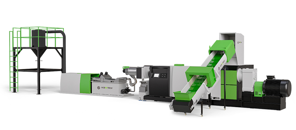 ASP Single Screw Shredding and Pelletizing Extrusion Line for In-plant Recycling