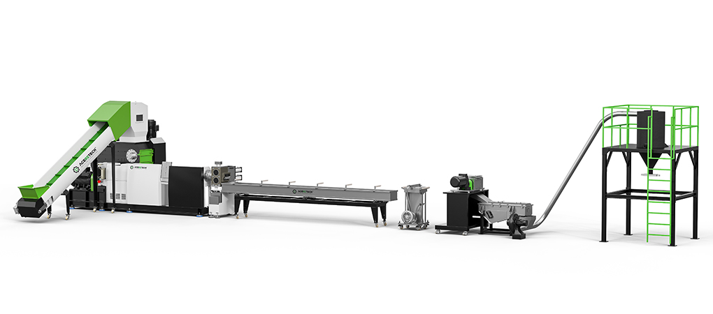 ASP Single Screw Shredding and Pelletizing Extrusion Line for In-plant Recycling