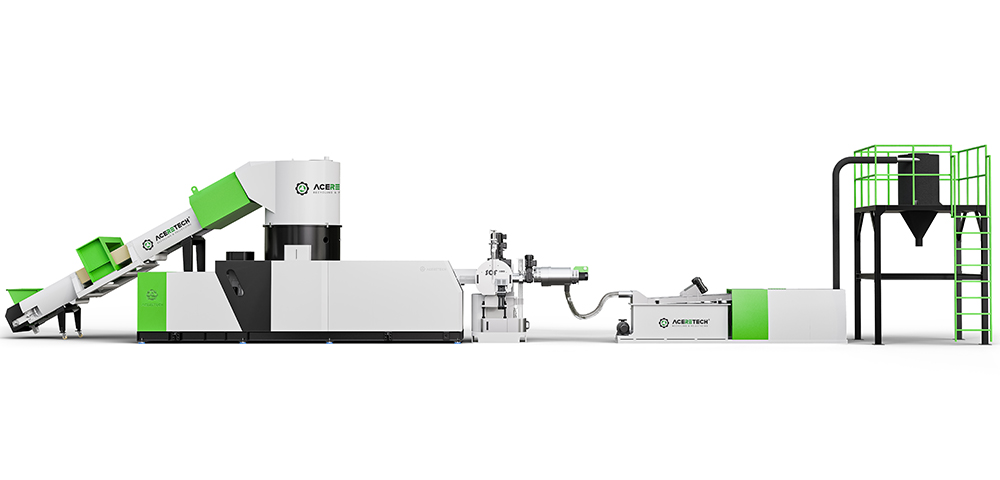 ACS-H Single Screw Cutter Compactor Plastic Recycling Pelletizing Machine