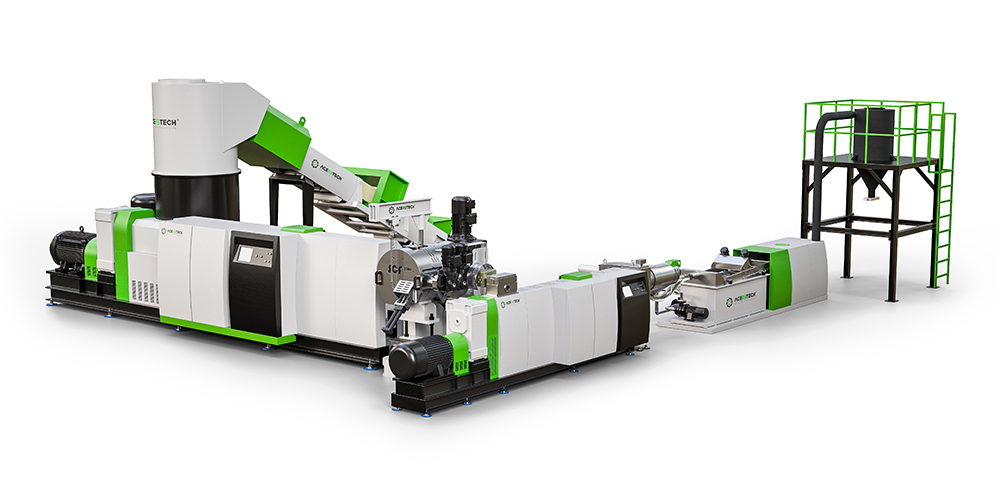 ACSS Double Stage Plastic Cutter Compactor Recycling Pelletizing Line
