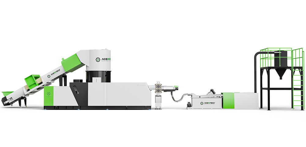 ACS-H Single Screw Cutter Compactor Recycling Pelletizing System