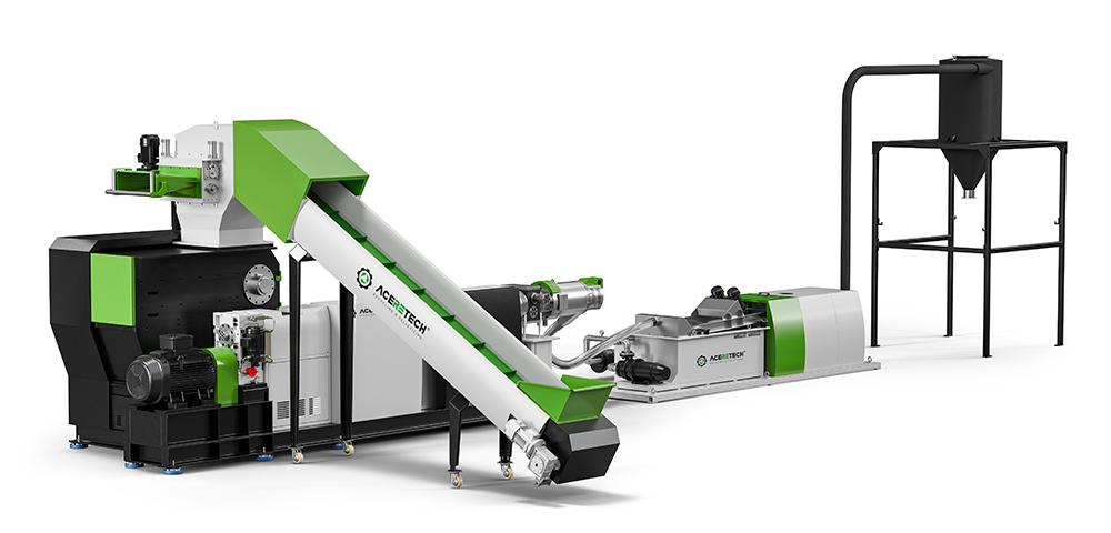 Línea de extrusión de granulación y trituración de un solo tornillo ASP para reciclaje en planta